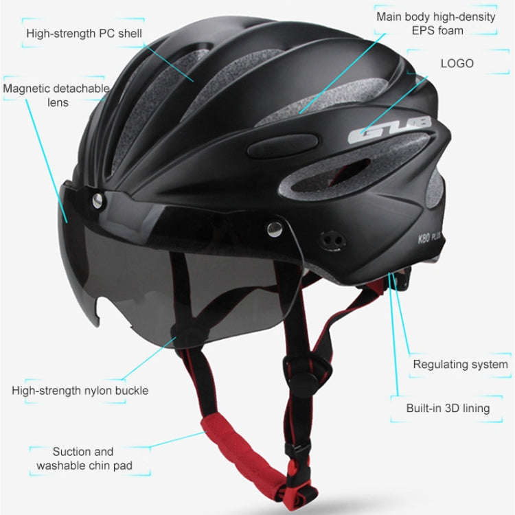 GUB K80 Plus Bike Helmet With Visor And Goggles(Titanium Color)