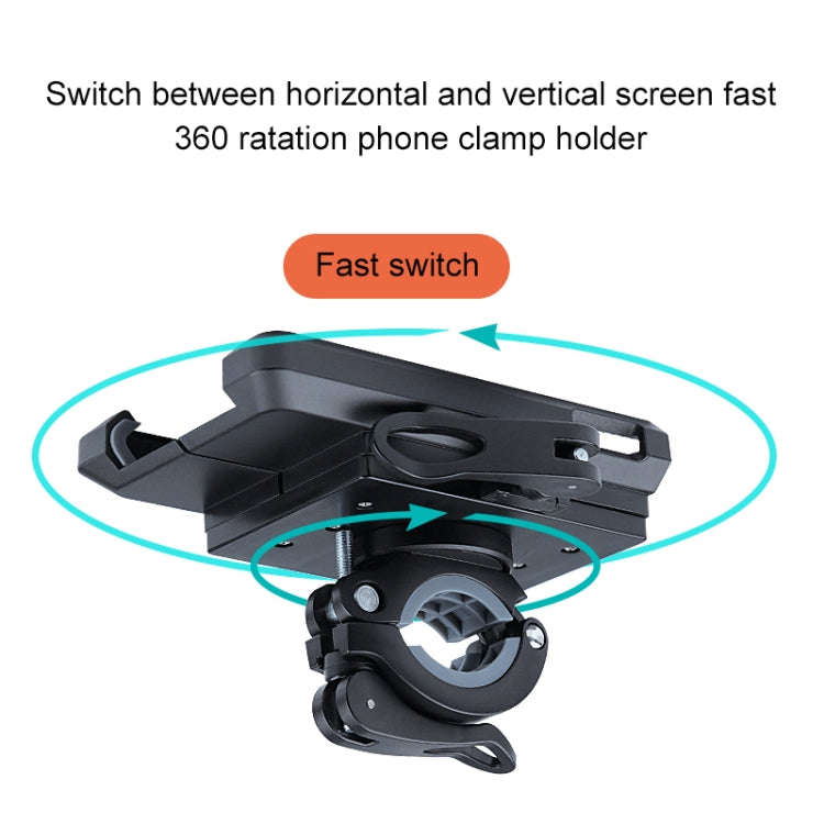 Rotatable PVC Motorcycle Bicycle Handlebar Mount Mobile Phone Holder (Black)
