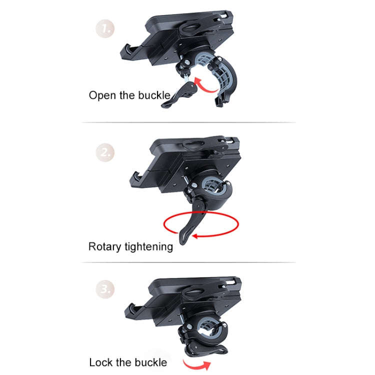 Rotatable PVC Motorcycle Bicycle Handlebar Mount Mobile Phone Holder (Black)