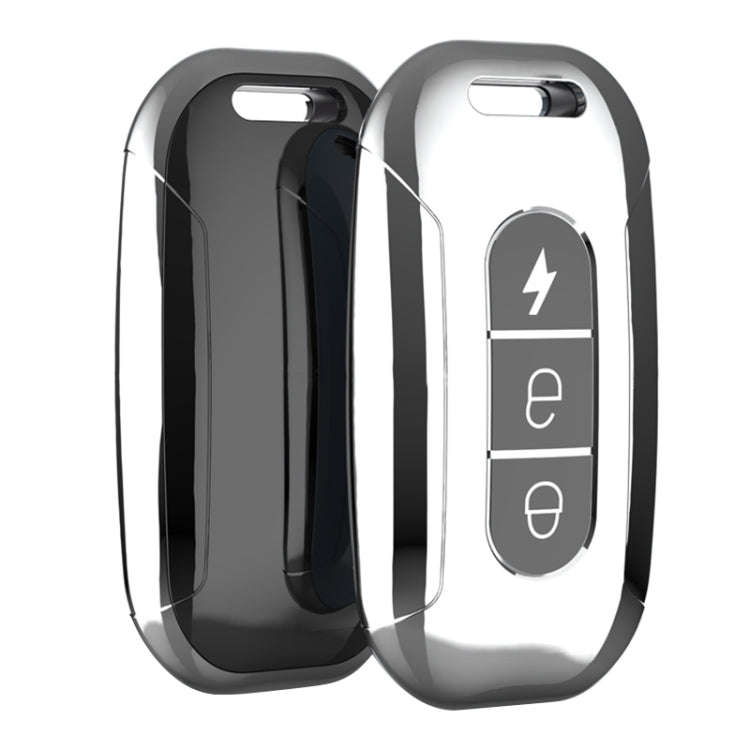 Electric Vehicle Key Electroplated TPU Case For AIMA C (Black)