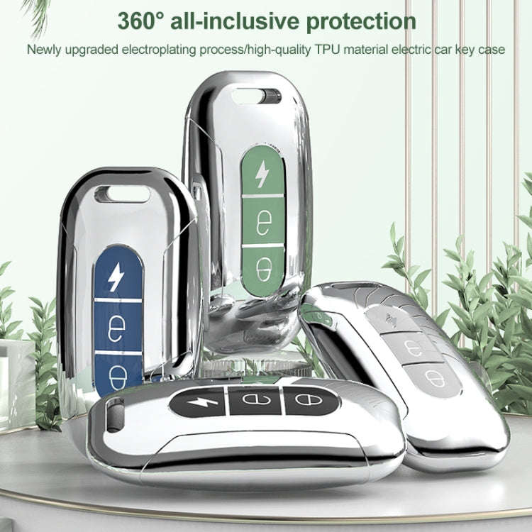 Electric Vehicle Key Electroplated TPU Case For AIMA C (White)