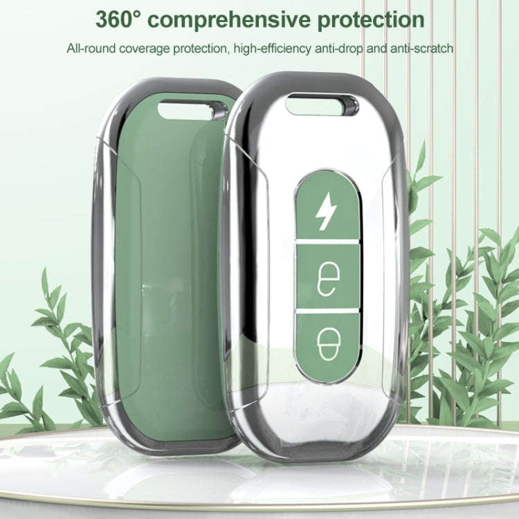 Electric Vehicle Key Electroplated TPU Case For AIMA C (Green)