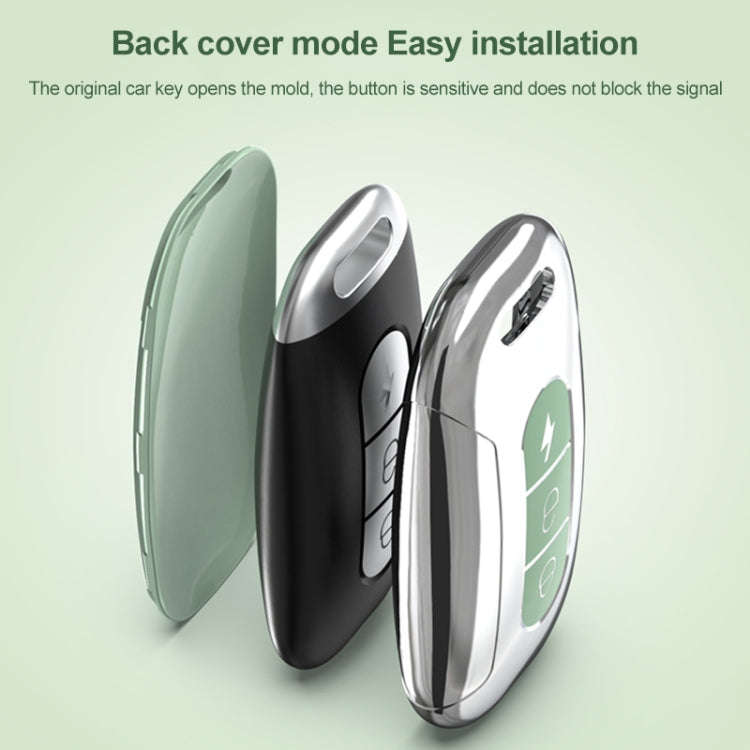 Electric Vehicle Key Electroplated TPU Case For AIMA C (White)