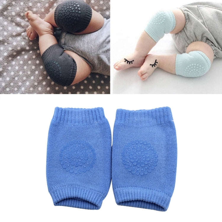One Pair Anti-slip Children Baby Crawling Walking Knee Guard Elbow Guard Protecting Pads(Blue)