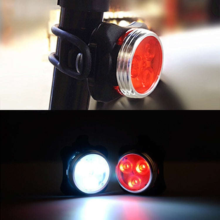 COB Lamp Bead 160LM USB Charging Four-speed Waterproof Bicycle Headlight / Taillight Set,  Red + ...