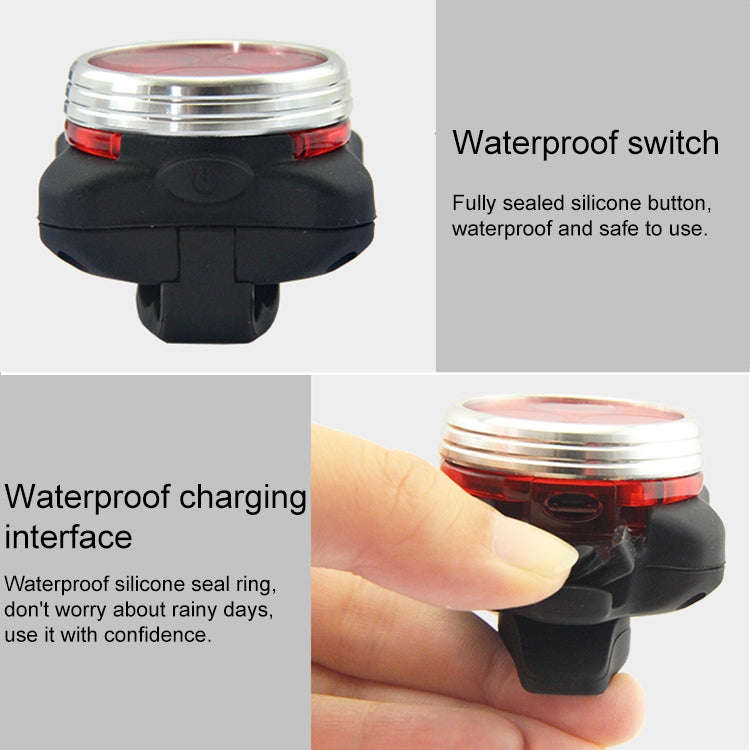 COB Lamp Bead 160LM USB Charging Four-speed Waterproof Bicycle Headlight / Taillight Set,  Red Bl...