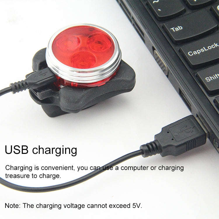 COB Lamp Bead 160LM USB Charging Four-speed Waterproof Bicycle Headlight / Taillight Set,  Red Bl...