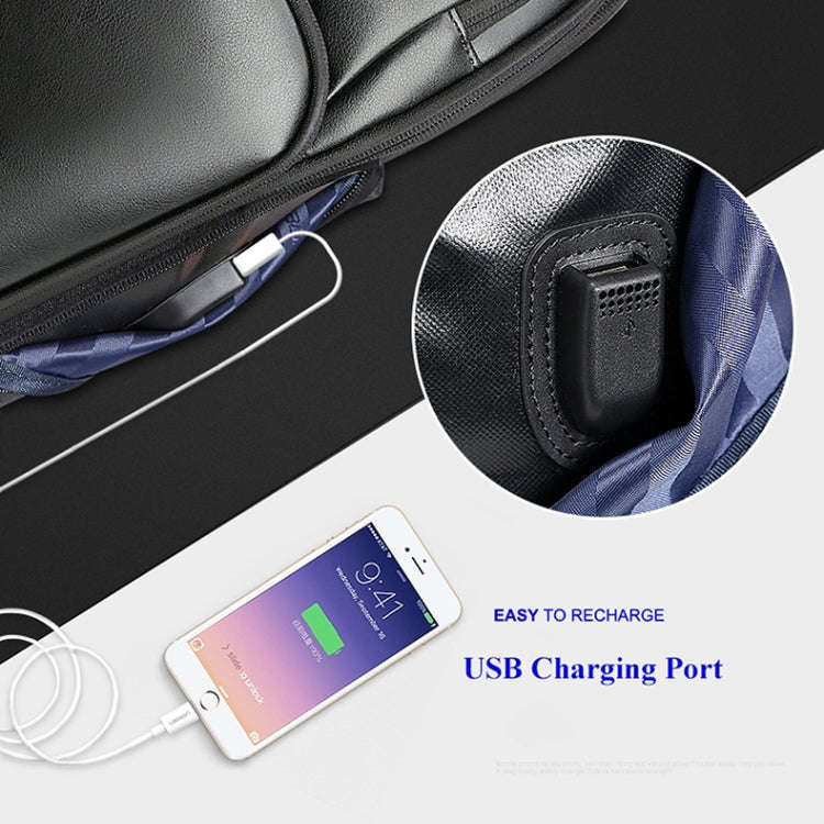 Bopai 851-010128 Business Anti-theft Waterproof Large Capacity Double Shoulder Bag,with USB Charg...