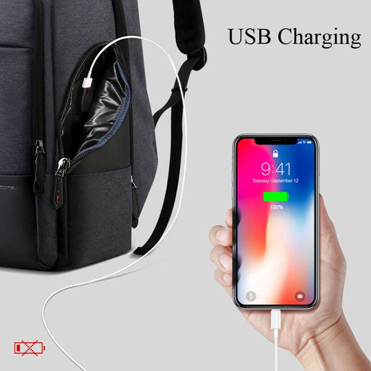 Bopai 851-014518 Business Waterproof Three-layer Large Capacity Double Shoulder Bag,with USB Char...