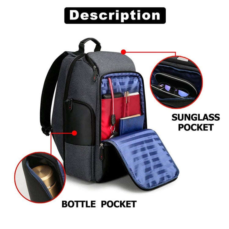 Bopai 851-014518 Business Waterproof Three-layer Large Capacity Double Shoulder Bag,with USB Char...