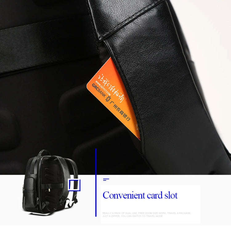 Bopai 851-019811 Large Capacity Anti-theft Waterproof Leathar Backpack Laptop Tablet Bag for 15.6...