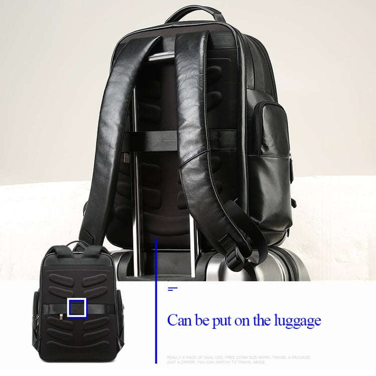 Bopai 851-019811 Large Capacity Anti-theft Waterproof Leathar Backpack Laptop Tablet Bag for 15.6...