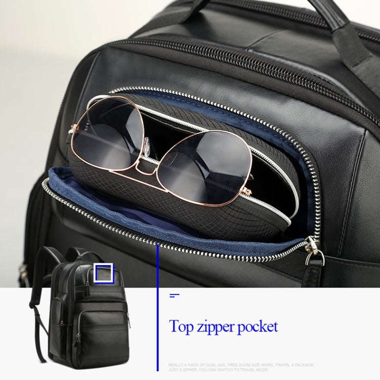 Bopai 851-019811 Large Capacity Anti-theft Waterproof Leathar Backpack Laptop Tablet Bag for 15.6...
