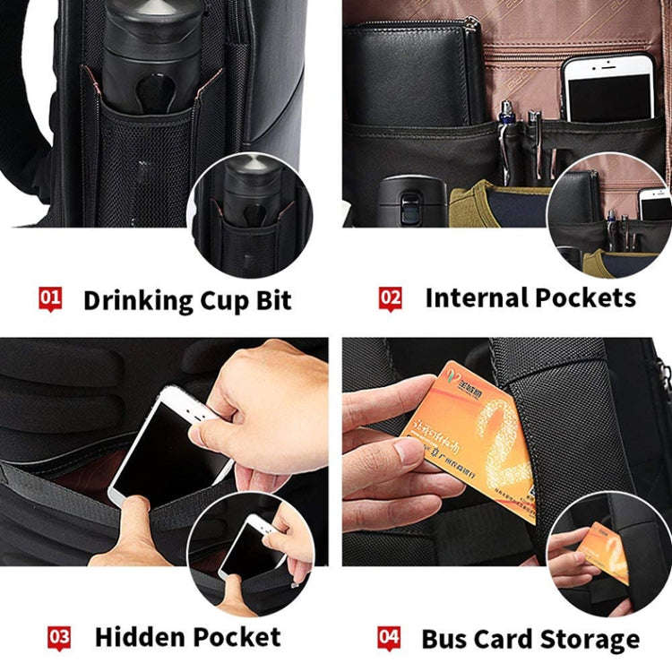 Bopai 751-006431 Business Waterproof Anti-theft Large Capacity Double Shoulder Bag,with USB Charg...