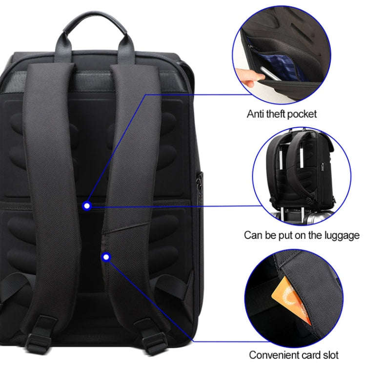 Bopai 61-00511 Travel Breathable Waterproof Anti-theft Backpack, Size: 31x19x43cm(Black)