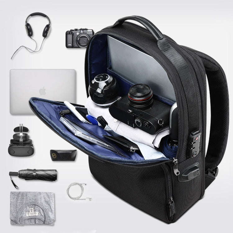 Bopai 61-02511 Business Travel Breathable Waterproof Anti-theft Man Backpack, Size: 30x15x44cm(Bl...