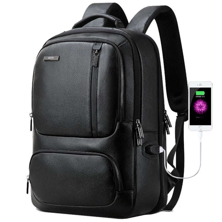 Bopai 851-023911 Top-grain Leather Business Breathable Anti-theft Man Backpack, Size: 28x18x42cm(...
