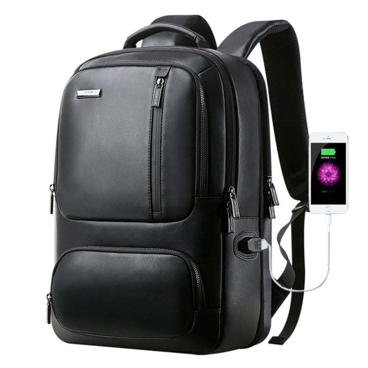 Bopai 851-024011 Top-grain Leather Business Breathable Anti-theft Man Backpack, Size: 28x18x42cm(...