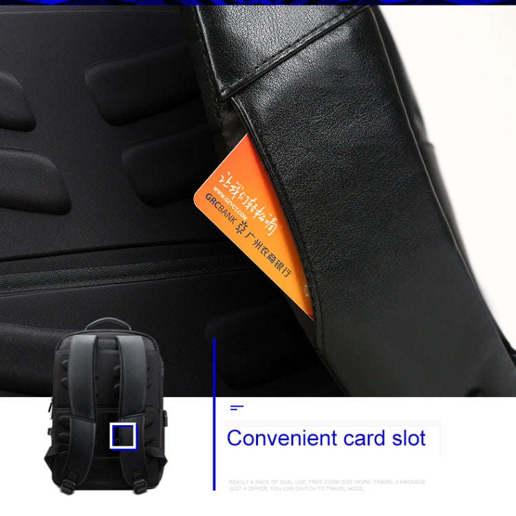 Bopai 851-024011 Top-grain Leather Business Breathable Anti-theft Man Backpack, Size: 28x18x42cm(...