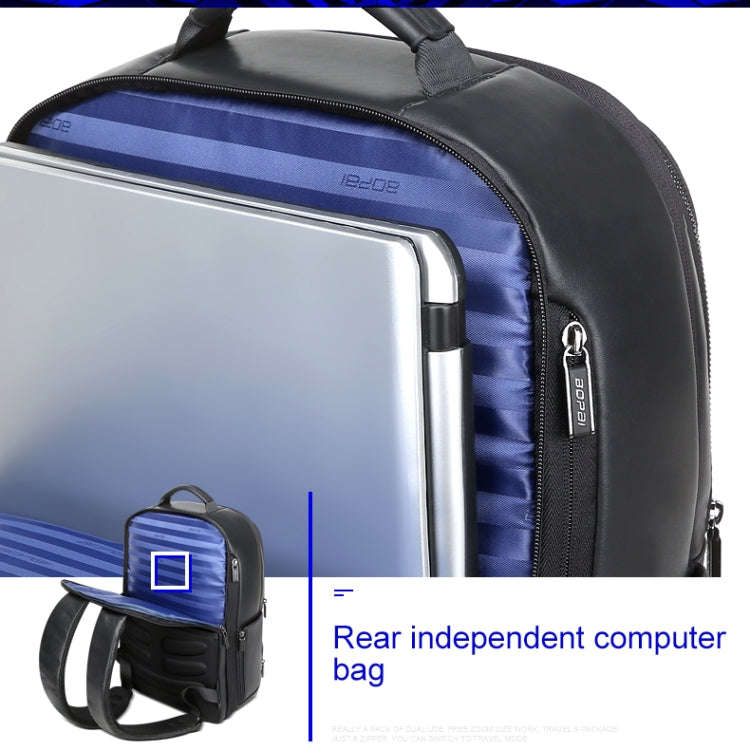 Bopai 851-024011 Top-grain Leather Business Breathable Anti-theft Man Backpack, Size: 28x18x42cm(...