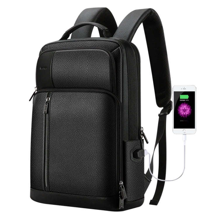 Bopai 851-036611 Large Capacity Top-grain leather Business Breathable Man Backpack, Size: 30x12x4...