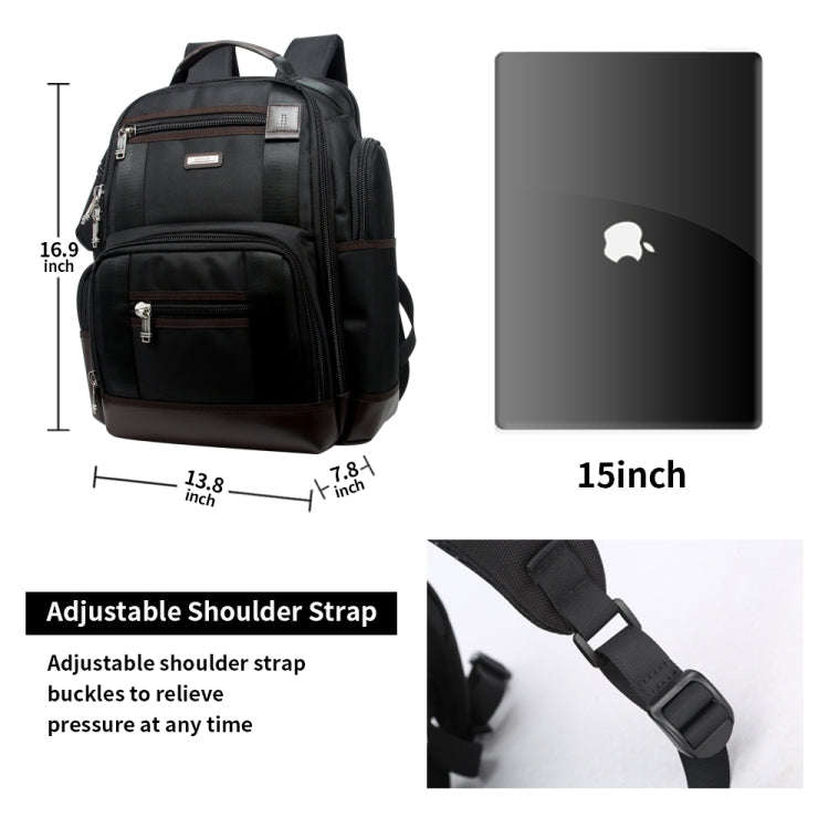 Bopai 11-85301 15.6 inch Large Capacity Multi-layer Zipper Bag Design Breathable Laptop Backpack,...