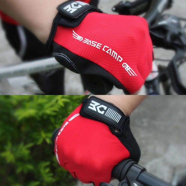 BaseCamp BC-204 Bicycle Half Finger Gloves Lycra Fabric Cycling Gloves, Size: S(Red)