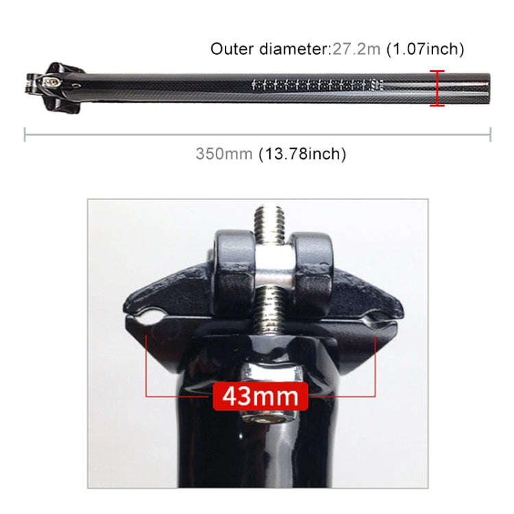 TOSEEK 3K Carbon Fiber Mountain Bike Road Bike Bicycle Seat Tube Seatpost Seat Fitting Seat Pole ...