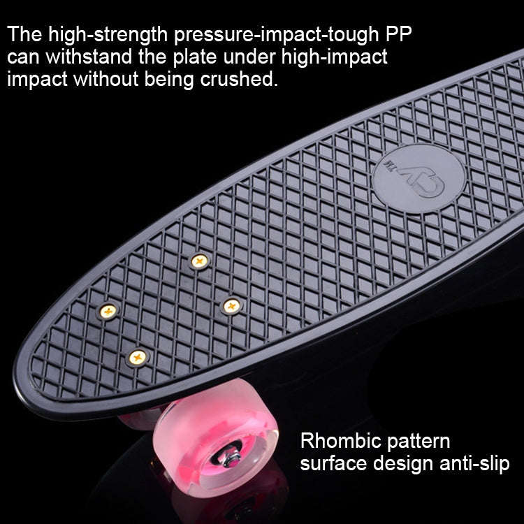 Shining Fish Plate Scooter Single Tilt Four Wheel Skateboard with 72mm Wheel(Black Pink)