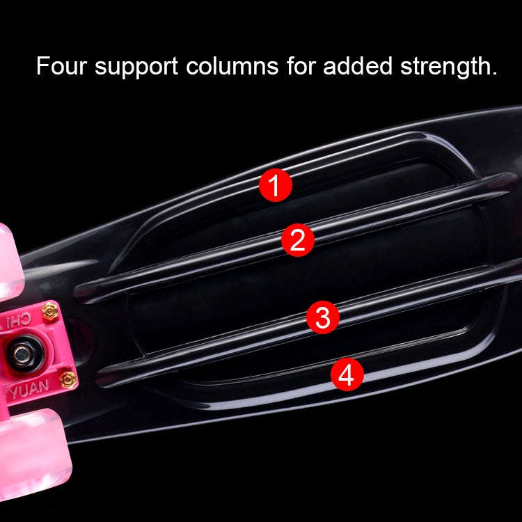 Shining Fish Plate Scooter Single Tilt Four Wheel Skateboard with 72mm Wheel(Black Pink)