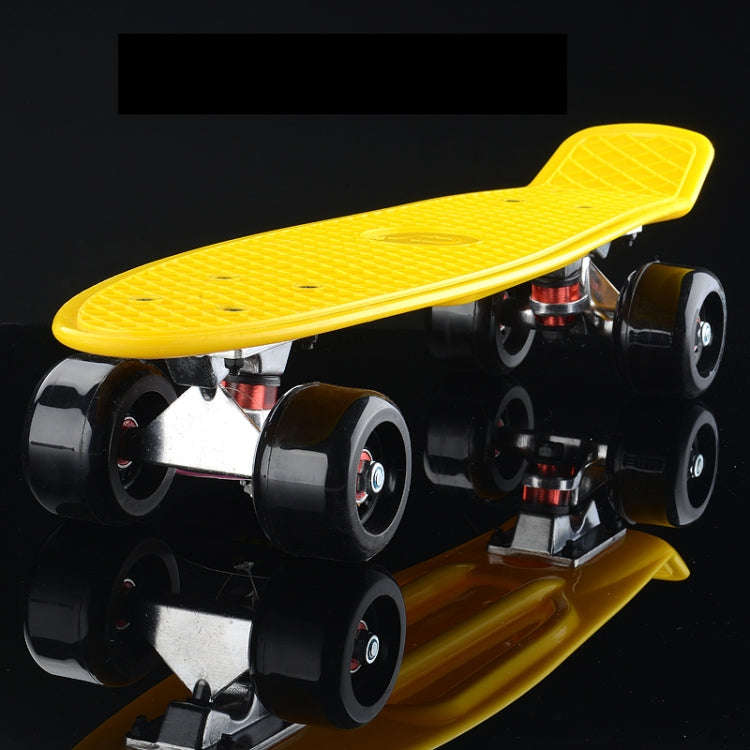 Shining Fish Plate Scooter Single Tilt Four Wheel Skateboard with 72mm Wheel(Black Yellow)