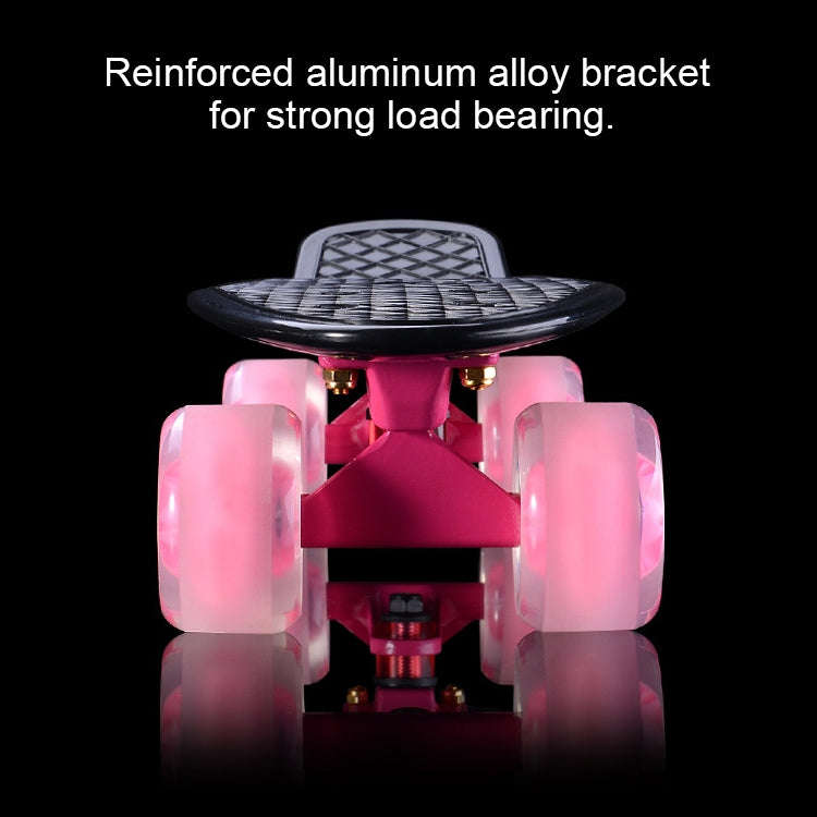 Shining Fish Plate Scooter Single Tilt Four Wheel Skateboard with 72mm Wheel(Pink Blue)