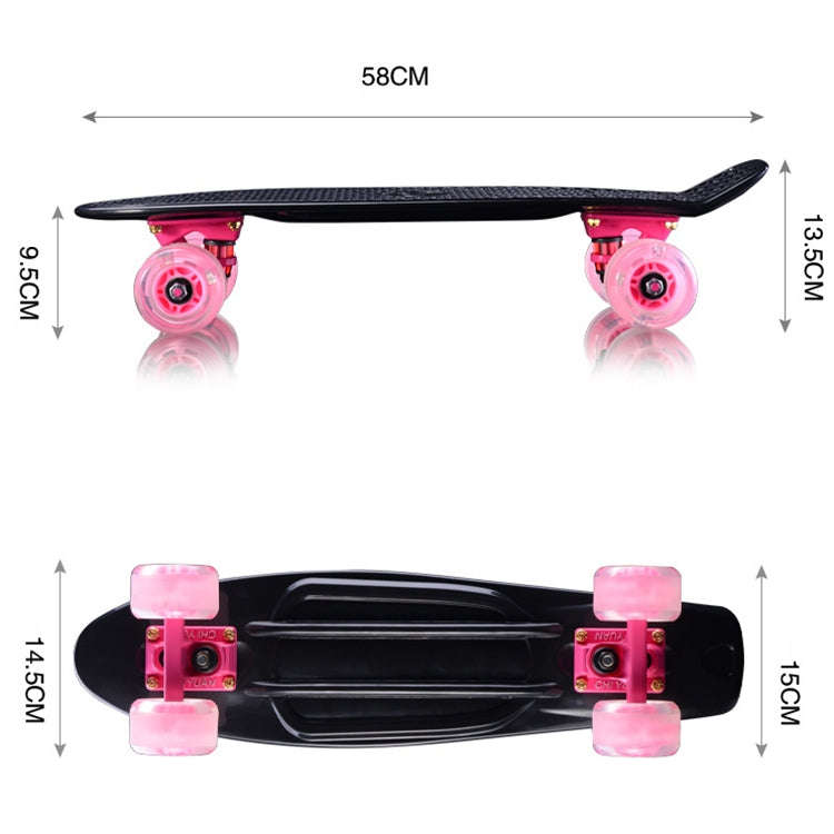 Shining Fish Plate Scooter Single Tilt Four Wheel Skateboard with 72mm Wheel(Pink Blue)