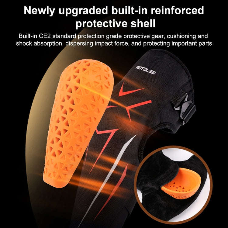 MOTOLSG 2 in 1 Knee Pads Motorcycle Bicycle Riding Warm Fleece Soft Protective Gear with CE Prote...