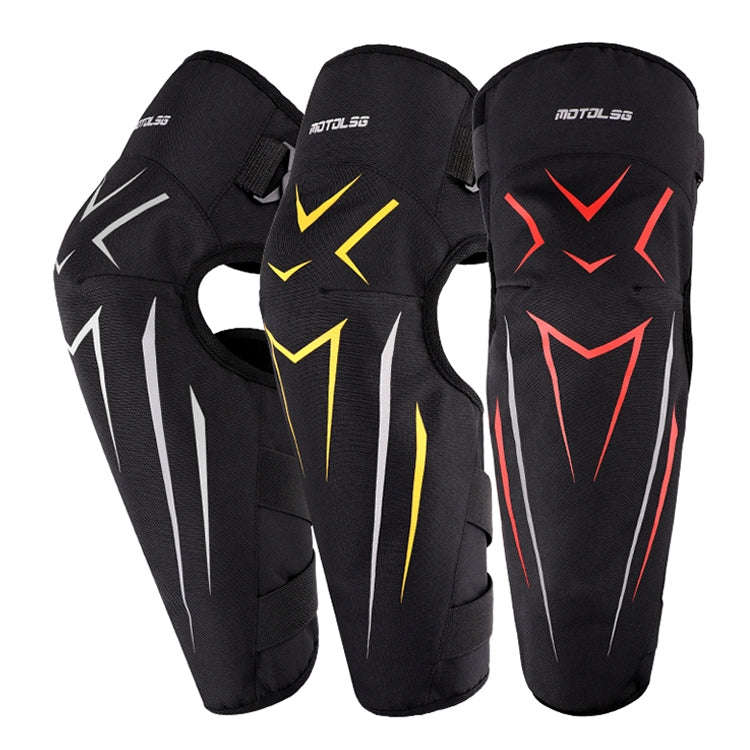 MOTOLSG 2 in 1 Knee Pads Motorcycle Bicycle Riding Warm Fleece Soft Protective Gear (Black Red)