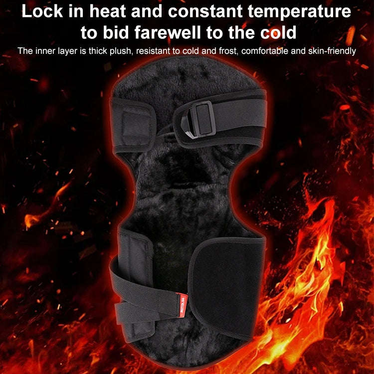 MOTOLSG 2 in 1 Knee Pads Motorcycle Bicycle Riding Warm Fleece Soft Protective Gear (Black Red)
