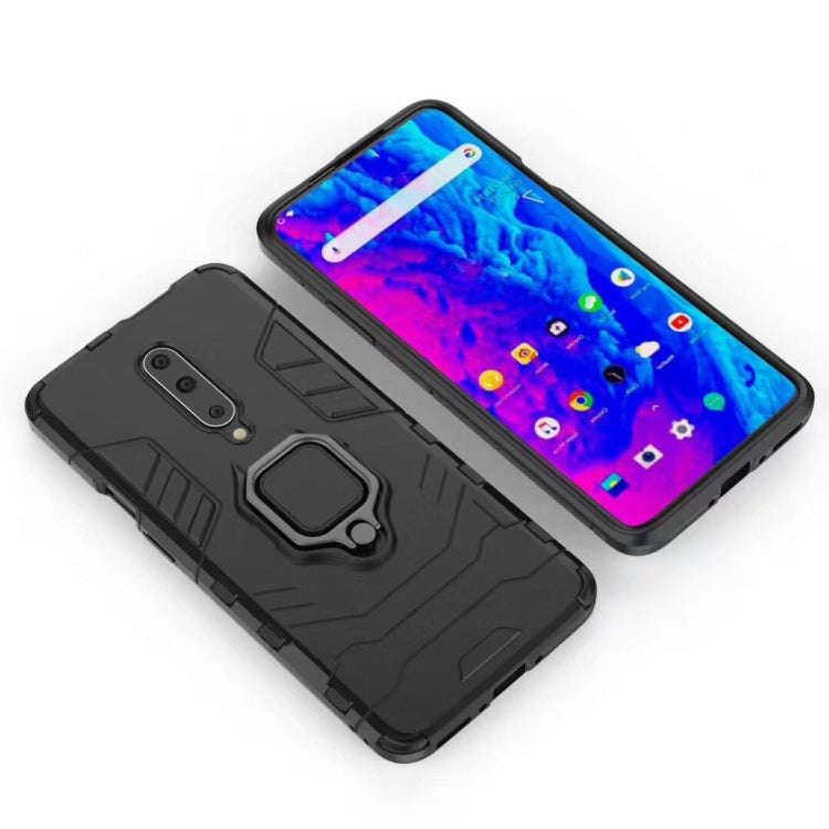PC + TPU Shockproof Protective Case for OnePlus 7 Pro, with Magnetic Ring Holder(Black)