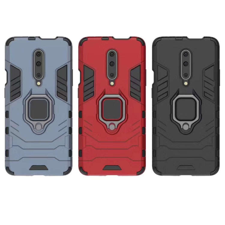 PC + TPU Shockproof Protective Case for OnePlus 7 Pro, with Magnetic Ring Holder(Black)