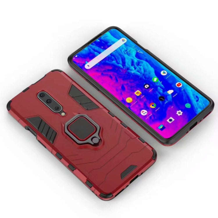 PC + TPU Shockproof Protective Case for OnePlus 7 Pro, with Magnetic Ring Holder(Red)