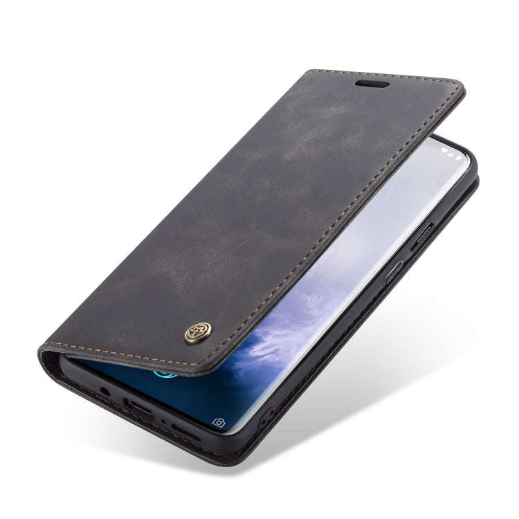 CaseMe-013 Multifunctional Retro Frosted Horizontal Flip Leather Case for OnePlus 7 Pro, with Car...