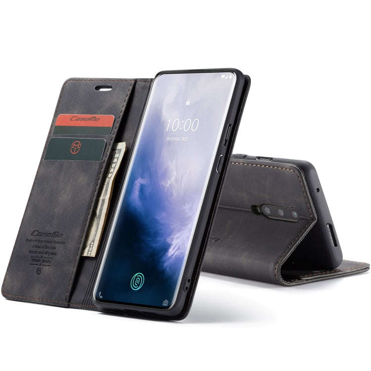 CaseMe-013 Multifunctional Retro Frosted Horizontal Flip Leather Case for OnePlus 7 Pro, with Car...