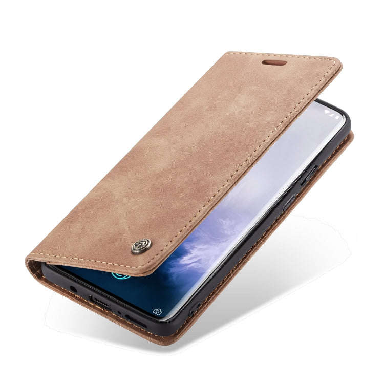 CaseMe-013 Multifunctional Retro Frosted Horizontal Flip Leather Case for OnePlus 7 Pro, with Car...