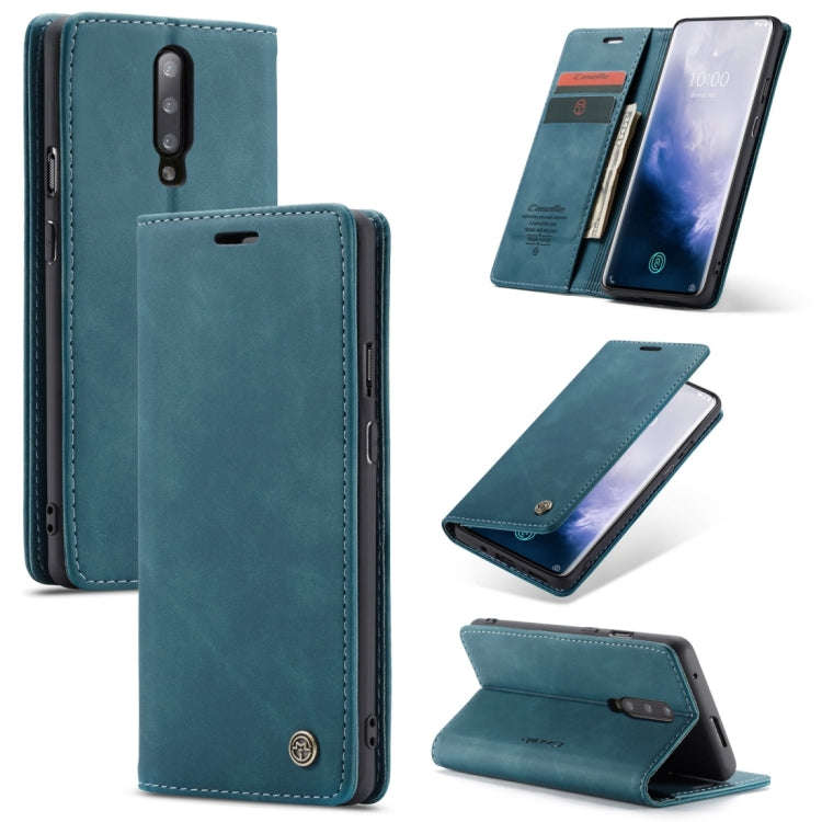 CaseMe-013 Multifunctional Retro Frosted Horizontal Flip Leather Case for OnePlus 7 Pro, with Car...