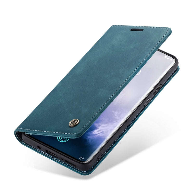 CaseMe-013 Multifunctional Retro Frosted Horizontal Flip Leather Case for OnePlus 7 Pro, with Car...