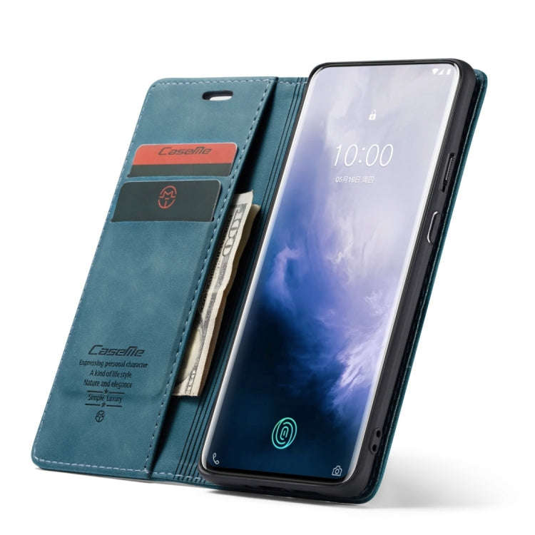 CaseMe-013 Multifunctional Retro Frosted Horizontal Flip Leather Case for OnePlus 7 Pro, with Car...