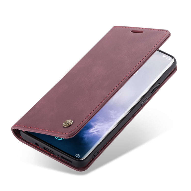 CaseMe-013 Multifunctional Retro Frosted Horizontal Flip Leather Case for OnePlus 7 Pro, with Car...