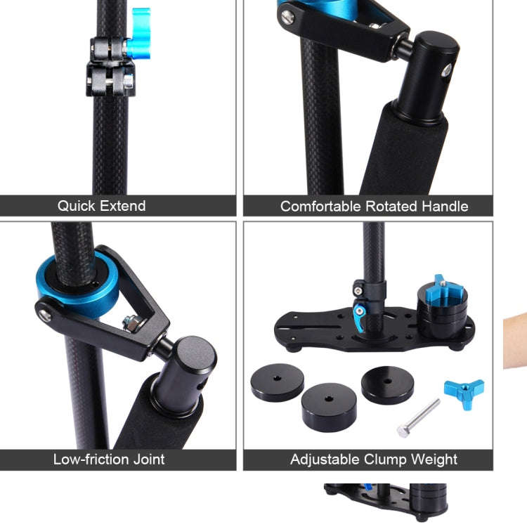 PULUZ 38.5-61cm Carbon Fibre Handheld Stabilizer for DSLR & DV Digital Video & Cameras, Load Rang...