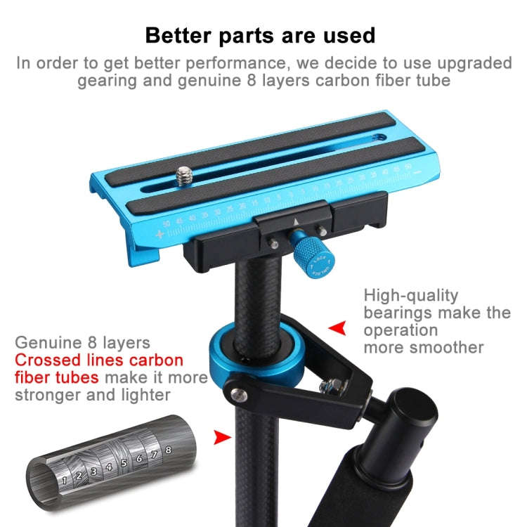 PULUZ 38.5-61cm Carbon Fibre Handheld Stabilizer for DSLR & DV Digital Video & Cameras, Load Rang...