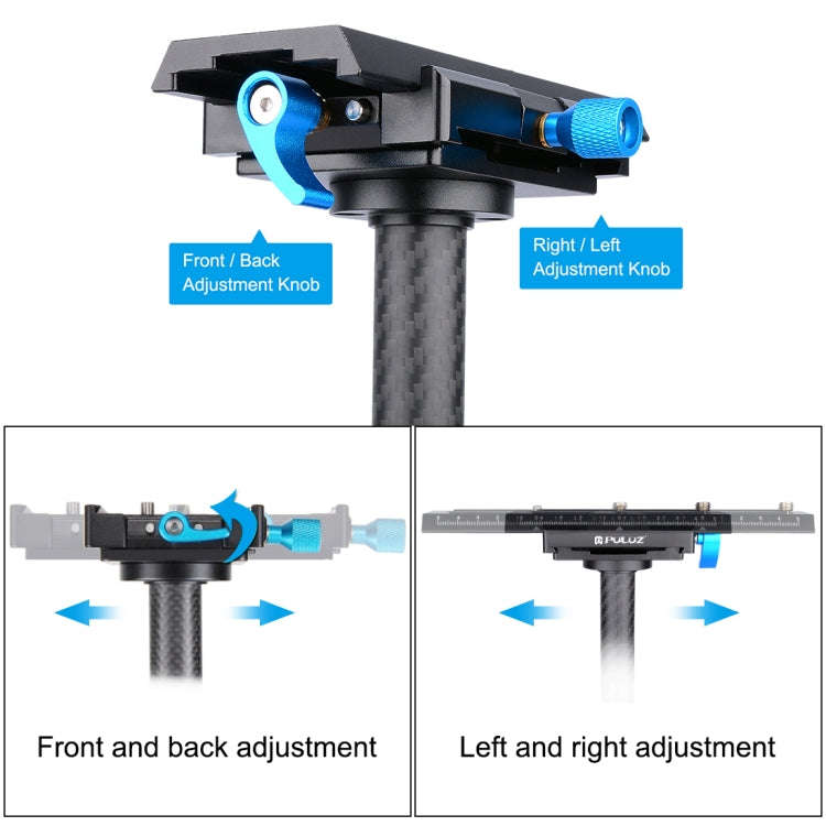 PULUZ 38.5-61cm Carbon Fibre Handheld Stabilizer for DSLR & DV Digital Video & Cameras, Load Rang...