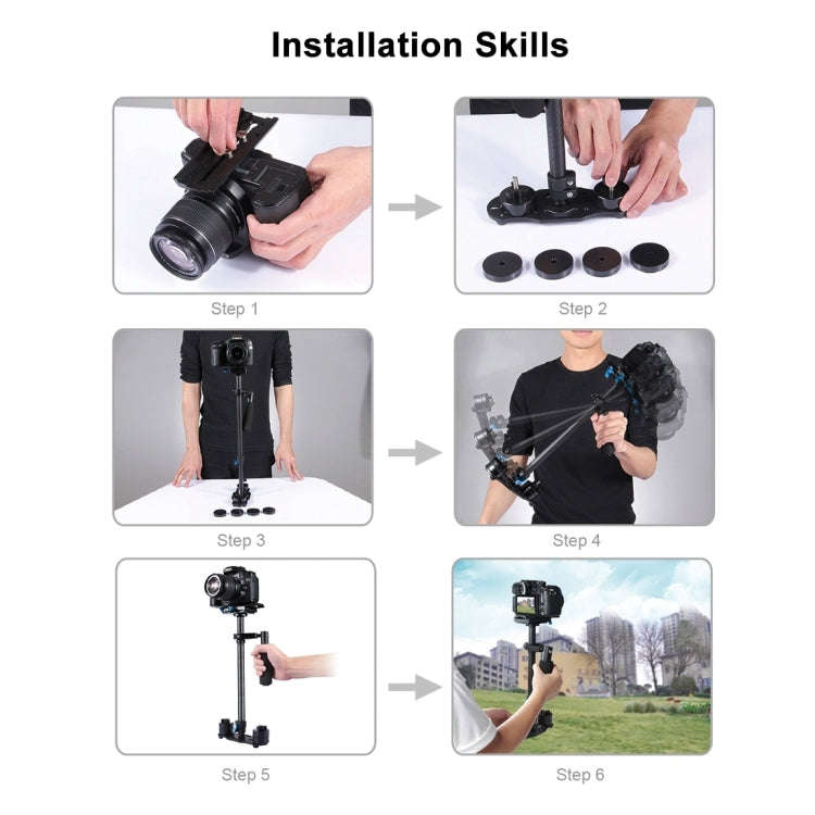 PULUZ 38.5-61cm Carbon Fibre Handheld Stabilizer for DSLR & DV Digital Video & Cameras, Load Rang...